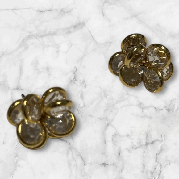 💎💟Vintage Flower Crystal Earrings - Picture 3 of 12